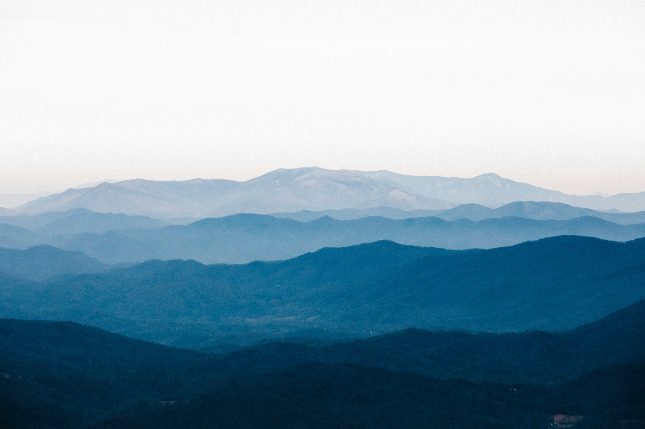 Layered Blue Ridge mountains fading into the distance